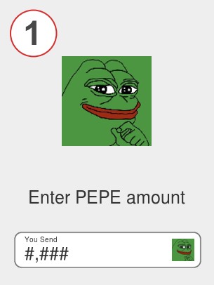 Exchange pepe to matic - Step 1