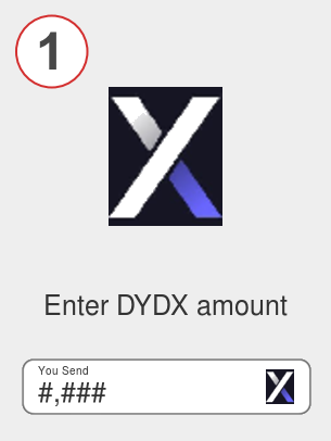 Exchange dydx to bnb - Step 1