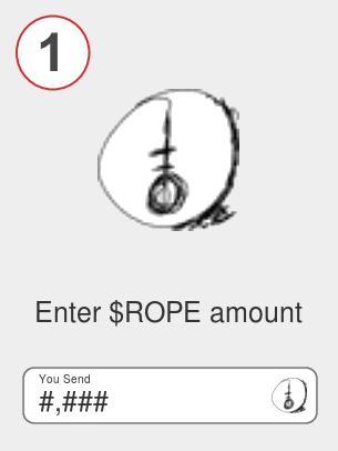 Exchange $rope to btc - Step 1