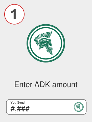 Exchange adk to doge - Step 1