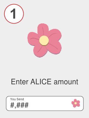Exchange alice to bnb - Step 1