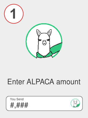 Exchange alpaca to ada - Step 1