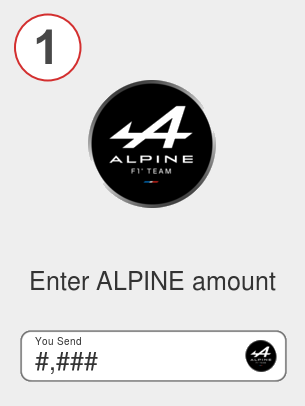 Exchange alpine to doge - Step 1