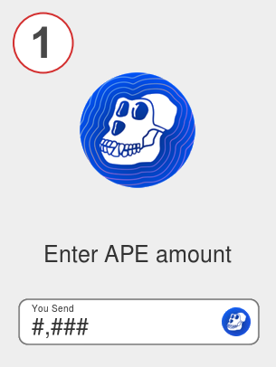 Exchange ape to avax - Step 1