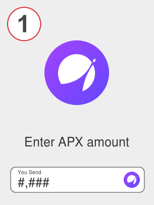 Exchange apx to eth - Step 1