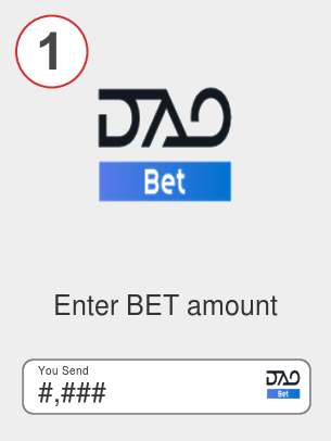 Exchange bet to btc - Step 1