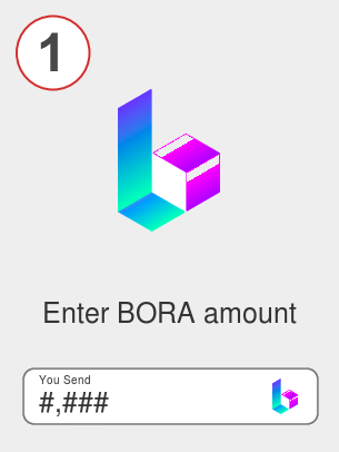 Exchange bora to btc - Step 1