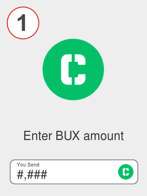 Exchange bux to sol - Step 1