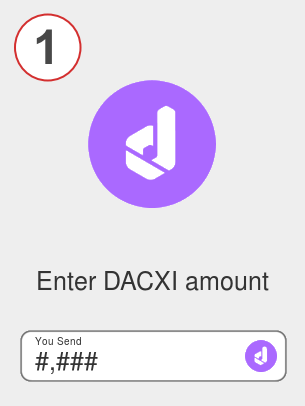 Exchange dacxi to ada - Step 1
