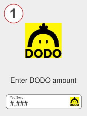 Exchange dodo to ada - Step 1