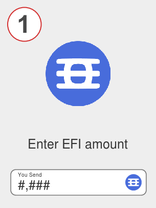 Exchange efi to eth - Step 1