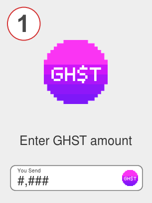 Exchange ghst to ada - Step 1