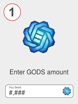 Exchange gods to ada - Step 1