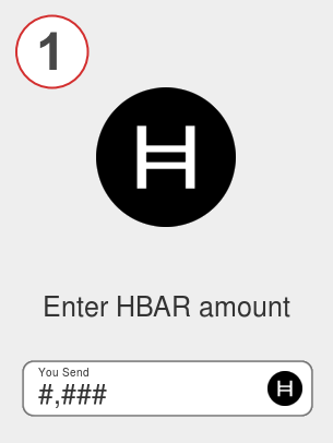 Exchange hbar to ada - Step 1