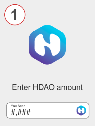 Exchange hdao to xrp - Step 1