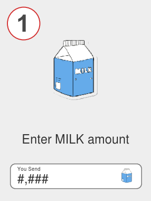 Exchange milk to btc - Step 1