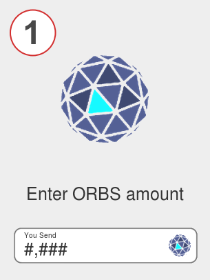 Exchange orbs to bnb - Step 1