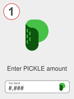 Exchange pickle to btc - Step 1