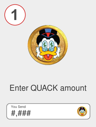 Exchange quack to ada - Step 1