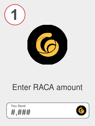 Exchange raca to busd - Step 1