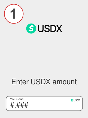 Exchange usdx to usdc - Step 1