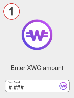 Exchange xwc to ada - Step 1
